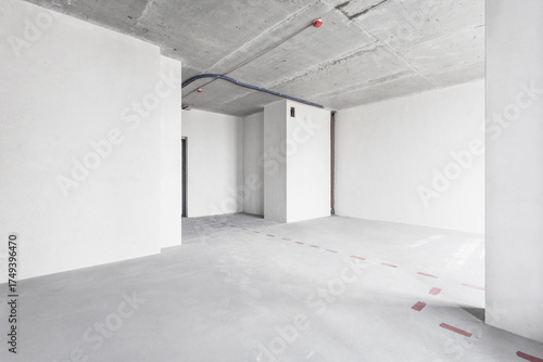 nterior of the apartment without decoration in gray colors