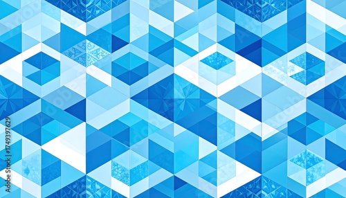 Abstract geometric pattern in shades of blue