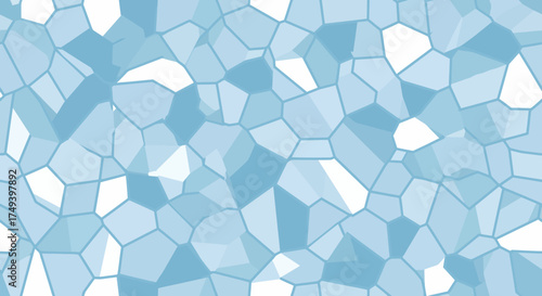 Abstract mosaic pattern of light blue polygons with white accents