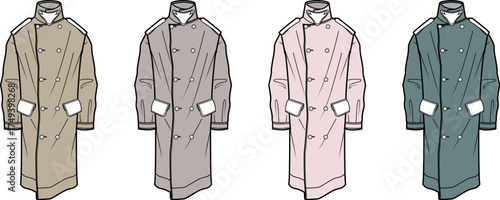 Classic Trench Coat Variations A Stylish Selection in Diverse Colors