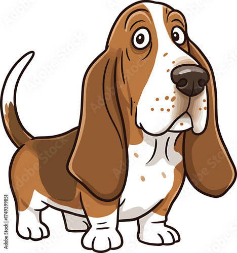 Basset Hound Vector Art of a Dog Breed Illustrations Collection with clipart