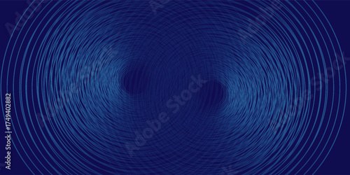 Abstract blue background with glowing curved lines. Shiny blue swirl curve lines design. Spiral lines. Geometric oval pattern. Futuristic technology concept