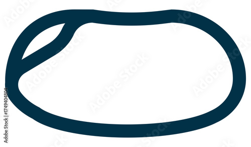 Total Carbohydrate icon vector showing bean-shaped design symbolizing starch and fiber nutrients in food label illustration.