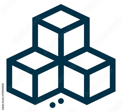 Sugar icon vector illustration with cube design representing sweetness, carbohydrate source, and energy label for nutrition design.