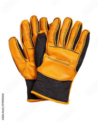 Heavy-duty work gloves Durable Yellow Leather Work Gloves for Safety and Protection ideal for construction, gardening, and heavy lifting