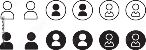 User Profile Silhouette Icon  Single Person Account Symbol Vector Design