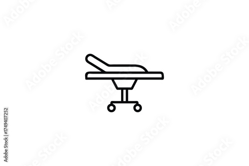 Minimalist outline of a medical examination chair simple design silhouette