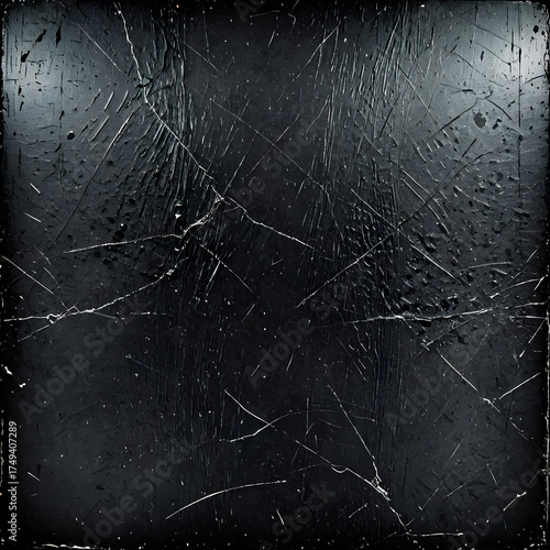 Scratched Dark Metal Texture with Grunge Surface and Industrial Aesthetic
