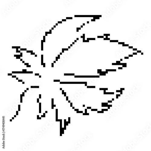 marijuana pixel icon, 8-bit. Isolated vector illustration.