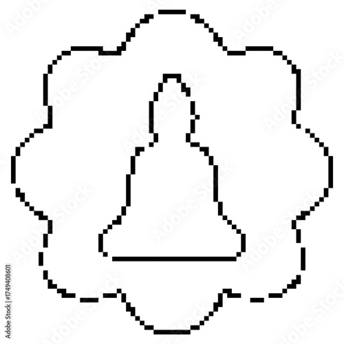 meditation pixel icon, 8-bit. Isolated vector illustration.