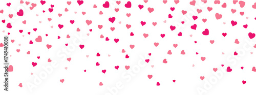 Heart confetti, perfect romantic overlay for Valentine’s Day, weddings, proposals, anniversaries, social posts, banners, and invitations. Icons, vector.