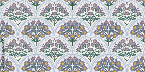 Nature Pattern Background Illustration For Cover, Banner, Notes. Fall Winter Aesthetic Background. Plant And Flower Pattern Background.
