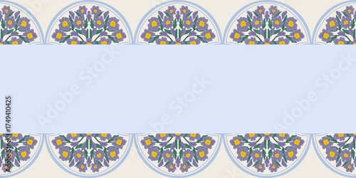 Nature Pattern Background Illustration For Cover, Banner, Notes. Fall Winter Aesthetic Background. Plant And Flower Pattern Background.
