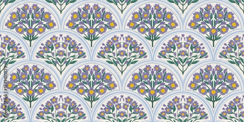 Nature Pattern Background Illustration For Cover, Banner, Notes. Fall Winter Aesthetic Background. Plant And Flower Pattern Background.