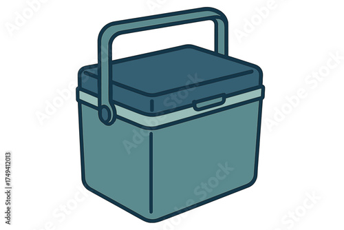 Portable insulated cooler box with handle for outdoor activities and picnics