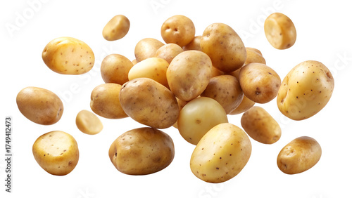 potatoes on a white background