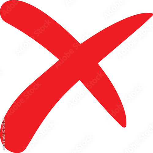 “Red X Symbol Icon – Incorrect Response Graphic for UI, Feedback & Error Design”