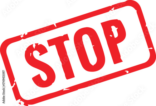 “Distressed STOP Stamp Icon – Rugged Warning Symbol for Safety, Compliance & Editorial Design”