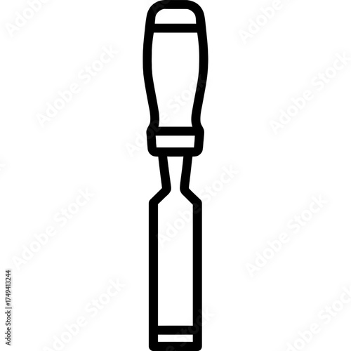 Mortise chisel woodworking outline icon vector