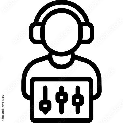 Minimalistic music producer icon