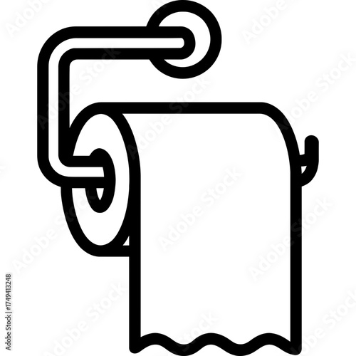 Toilet paper holder outline icon vector