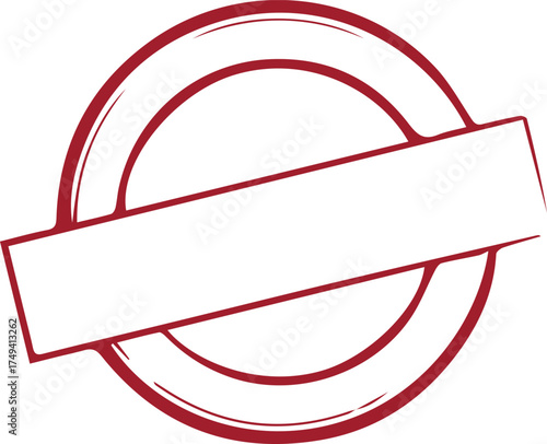 “Blank Red Stamp Icon – Customizable Badge for Editorial, Promotional & UI Design”