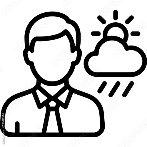 Minimalistic meteorologist icon design