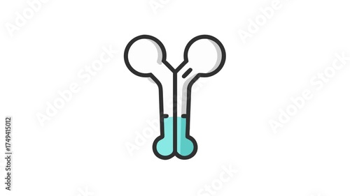 Wallpaper Mural Cartoon bone icon illustration on white background graphic style Torontodigital.ca