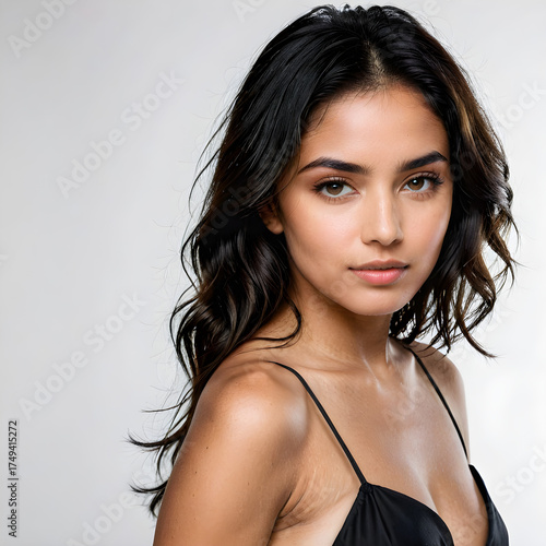 Portrait Session, Young Woman, Studio, Photography, Soft Lighting, Close-Up, Beauty Concept