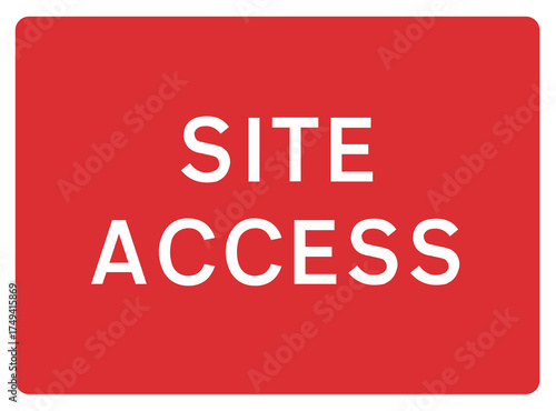 Site access red road sign, illustration