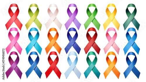 colorful ribbons on a white background
