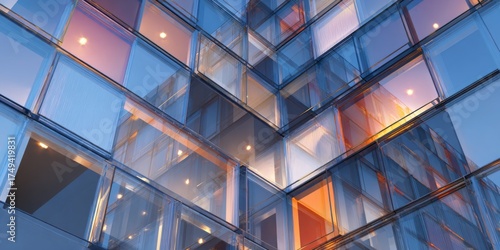 Wallpaper Mural Abstract Geometric Formation of Glass Panels with Reflections and Open Space in Modern Architecture Torontodigital.ca