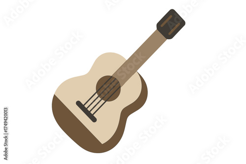 Acoustic guitar musical instrument icon stylized graphic design