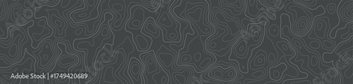Topographic map pattern white on black background, topography line map. Editable stroke. Vintage outdoors style. Topographic line contour map background. Topographic map and landscape terrain texture