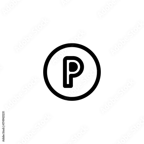 Laundry Symbol Letter P Inside a Circle for Dry Cleaning
