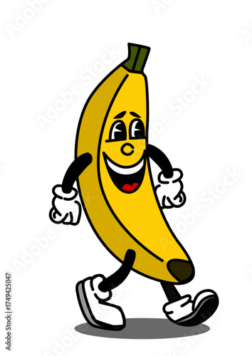 Illustration of a happy banana