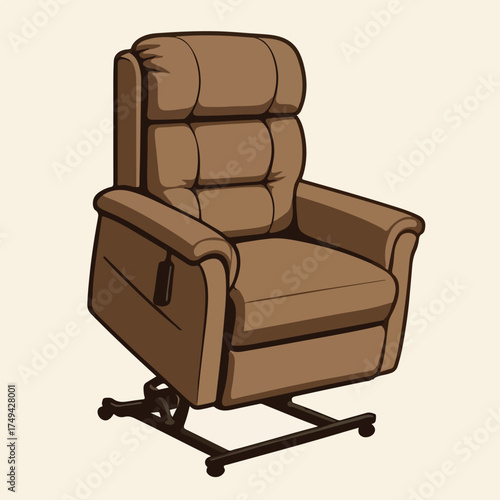 Brown Recliner Chair With Swivel Base For Home Comfort, Relaxation, And Cozy Living Room Accent