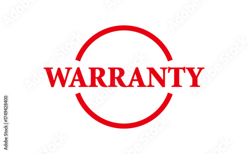 WARRANTY - Red Rubber Stamp With text message WARRANTY
