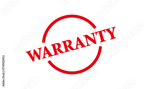 WARRANTY - Red Rubber Stamp With text message WARRANTY
