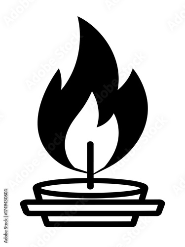 Abstract Candle Flame Icon Vector