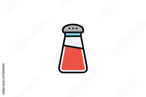 A colorful illustration of a salt shaker simplified design silhouette