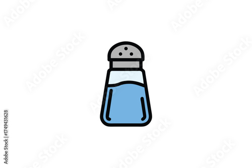 Colorful outline of a salt shaker simple design with bold lines silhouette