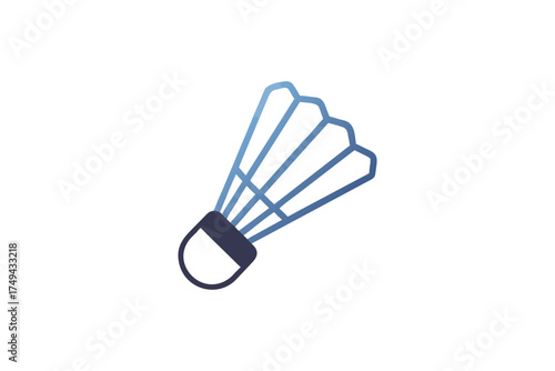Simple blue and black outline of a badminton shuttlecock silhouette