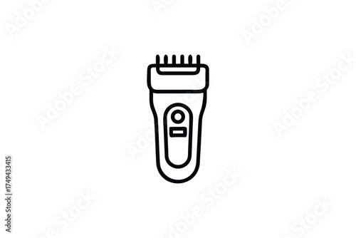 Simple outline drawing of a hair clipper minimalist design silhouette
