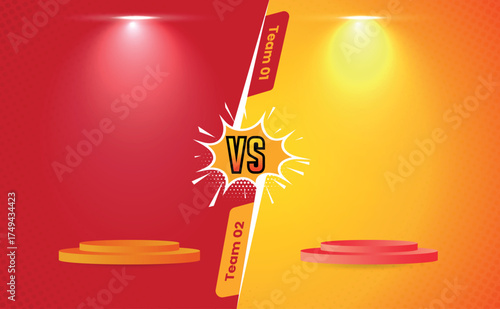 Versus background design, retro pop art comic background. Abstract cartoon cover with versus lightning. EPS 10 vector.