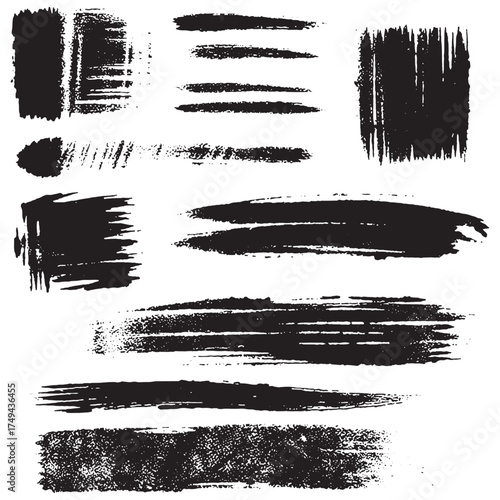 Grunge Paintbrush Stroke and Box Frame Set