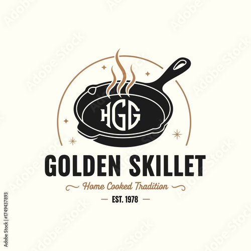 restaurant food logo design concept vintage retro