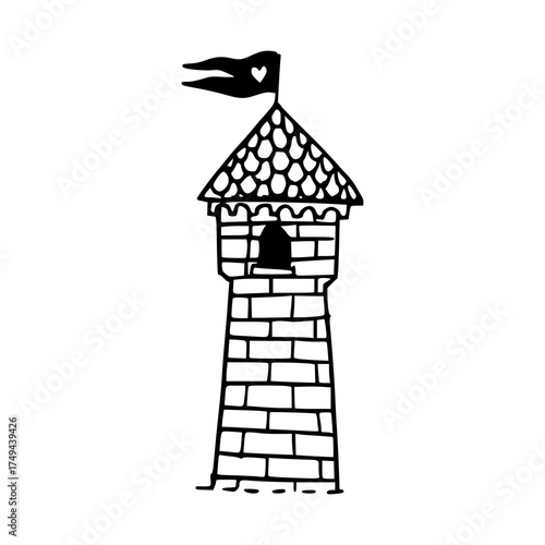 fantasy kingdom guard tower doodle
