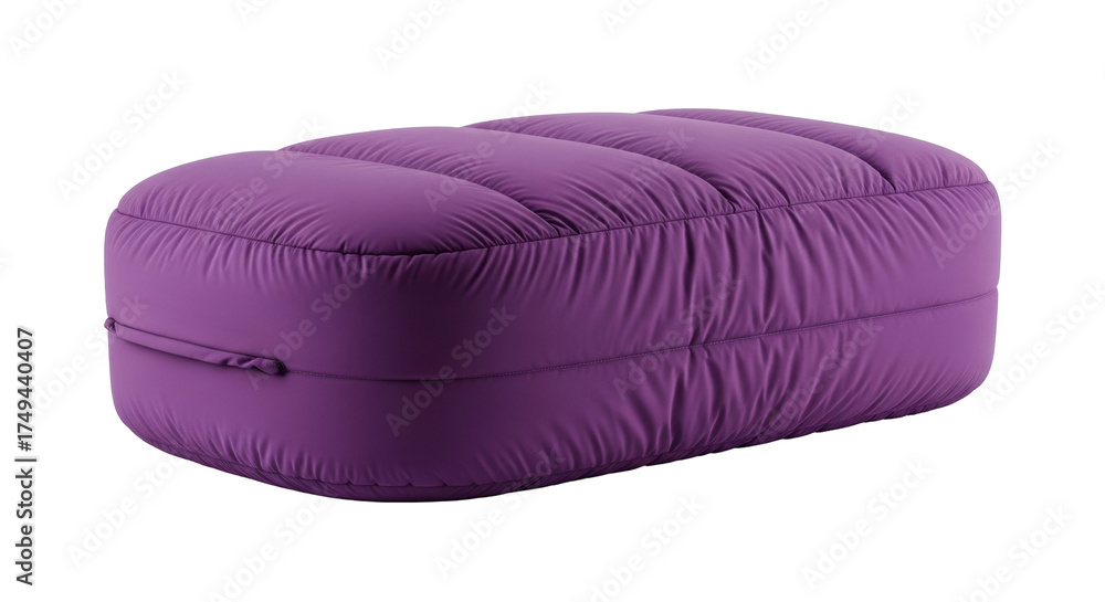 Obraz premium Isolated purple mattress topper cushion, quilted comfortable pillow, sleep and home accessory