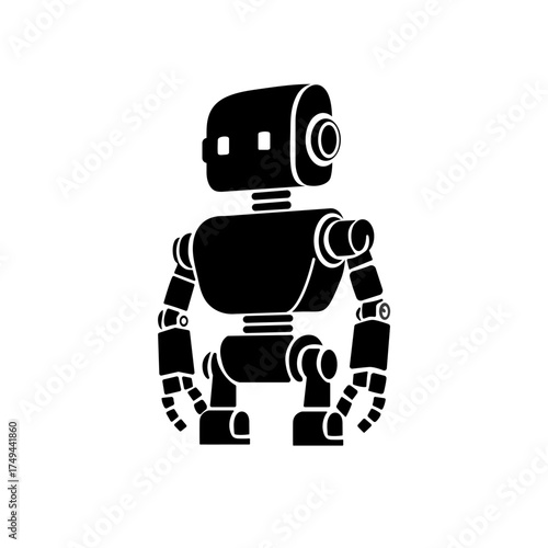 Robot silhouette symbol icon. Robot logo. Robot body. automation, robot.